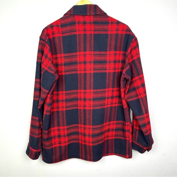 Vintage Pendleton virgen wool buffalo plaid men’s coat jacket M hunting mackinaw - Picture 9 of 11